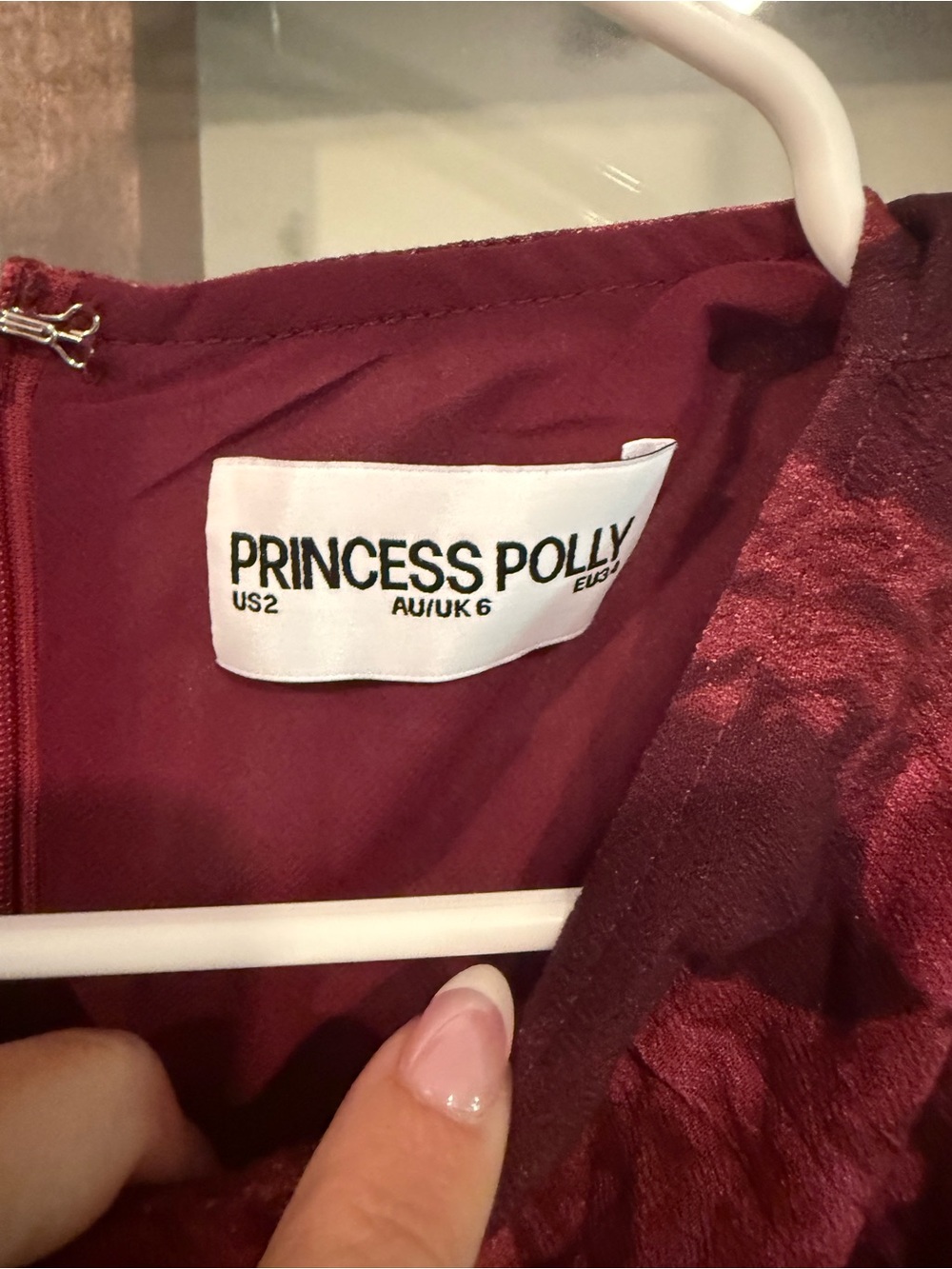 NWT PRINCESS POLLY Floral Bodycon Dress in Burgundy - Picture 4 of 4